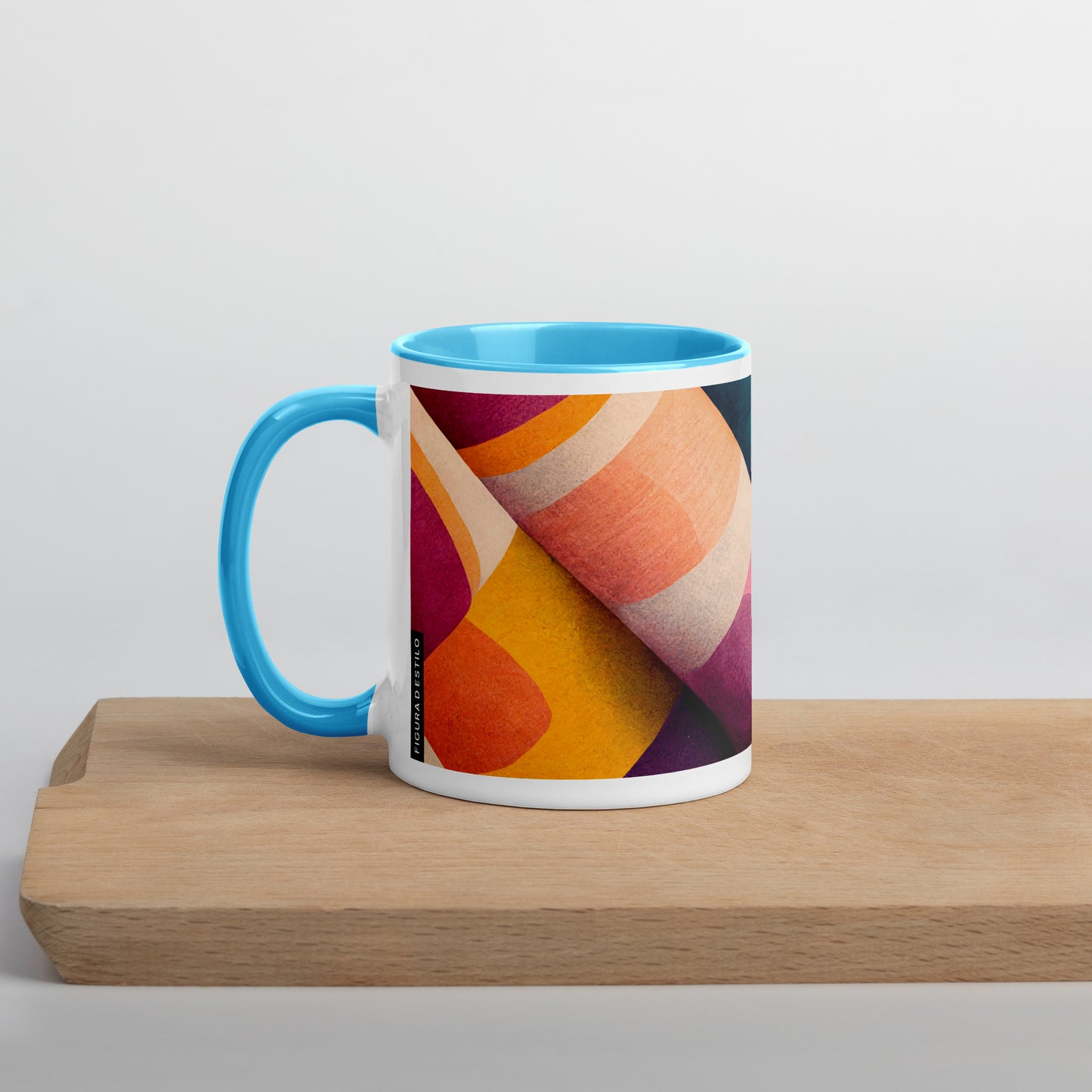 Colored Mesh Ceramic Mug with Color Inside