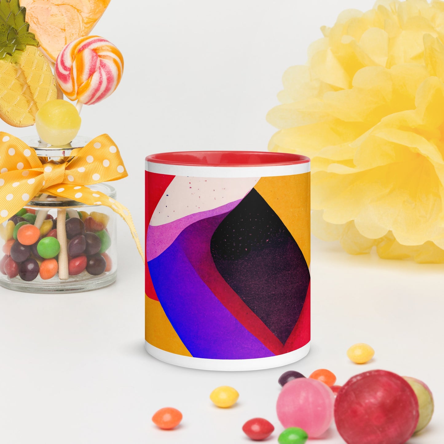 Rising Sun Ceramic Mug with Color Inside