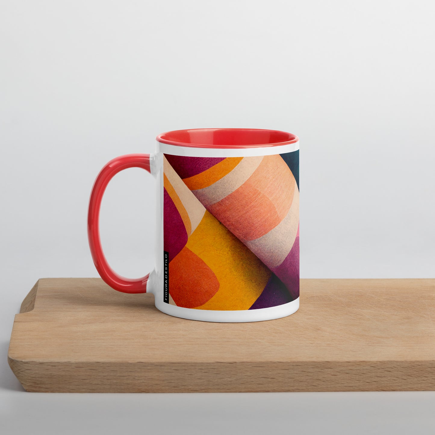 Colored Mesh Ceramic Mug with Color Inside